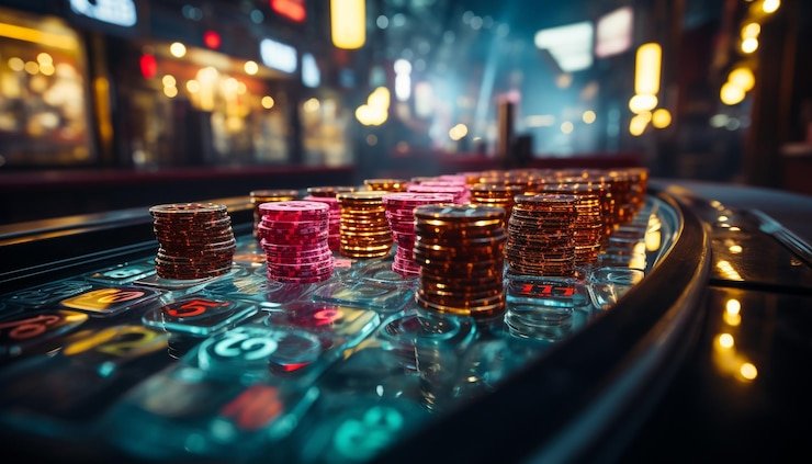 Live dealer blackjack table with multi-camera studio setup